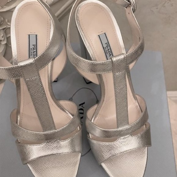 PRADA Silver Sandals Size 41 - Picture 6 of 11